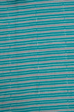 Unisex Teal Green Stripes Soft Cotton Kurta Fabric & White Pure Cotton Pyjama Fabric (2.5 Meters)