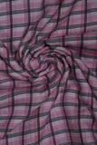 Black & Pink Checks Pure Soft Linen Shirting Fabrics (Width 44 Inches)