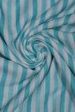 Teal Green Multi Stripes Pure Soft Linen Shirting Fabric (Width 44 Inches)