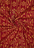 Red & Yellow Stripes Pure Cotton Hand Block Printed Fabric