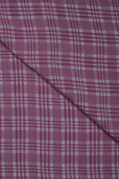 Pink Vertical Stripes Pure Soft Linen Shirting Fabric (Width 44 Inches)