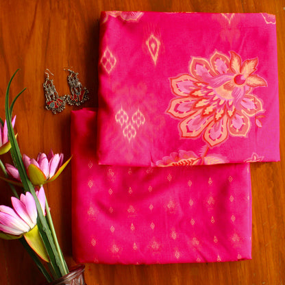Muslin Printed Combo Set  (Top & Bottom 2.5 Meters Each)
