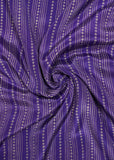 Purple Stripes Digital Printed Pure Natural Crepe Fabric (Width 44 Inches)