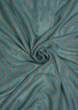 Teal Color Butta Printed Pure Chinon Fabric