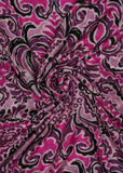 Orchid & Pink Ikkat Pure Muslin Printed Fabric