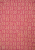 Peach Color Chevron Pure Cotton Hand Block Printed Fabric