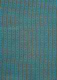 Teal & Multicolor Stripes Pure Muslin Printed Fabric