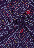 Purple Color Bandhani Printed Pure Georgette Fabric