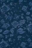 Light Blue Vintage Floral Printed Pure Cotton Fabric