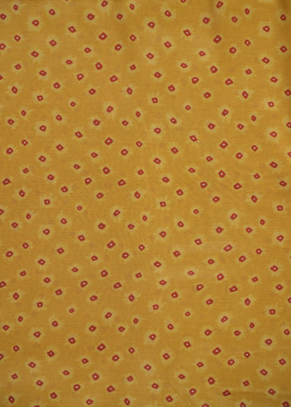 Yellow Bandhani Printed Pure Muslin Fabric