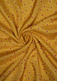 Yellow Bandhani Printed Pure Muslin Fabric