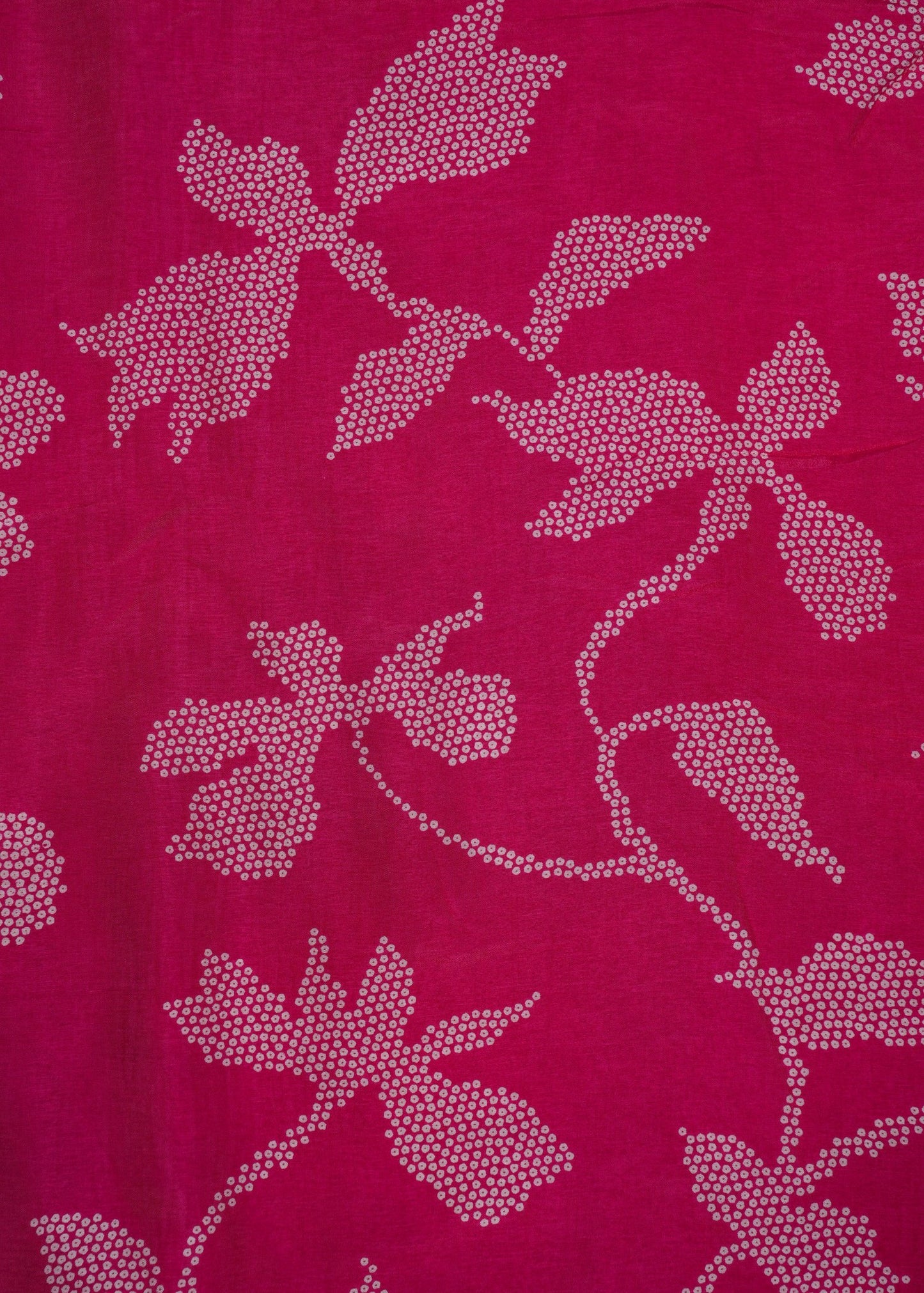 Rani Pink color Egyptian Floral Printed Pure Russian Silk Fabric