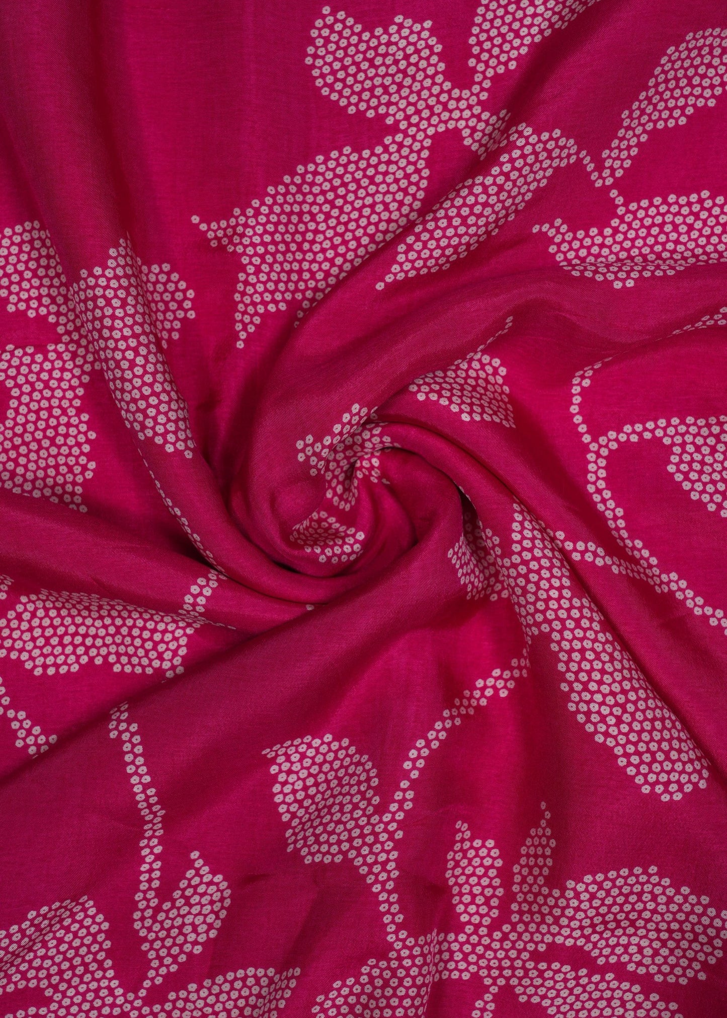 Rani Pink color Egyptian Floral Printed Pure Russian Silk Fabric