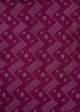 Dark Magenta Chevron Pure Russian Silk Printed Fabric