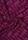 Dark Magenta Chevron Pure Russian Silk Printed Fabric