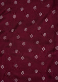 Merlot Red Bandhani Printed Pure Russian Silk Fabric