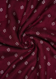 Merlot Red Bandhani Printed Pure Russian Silk Fabric