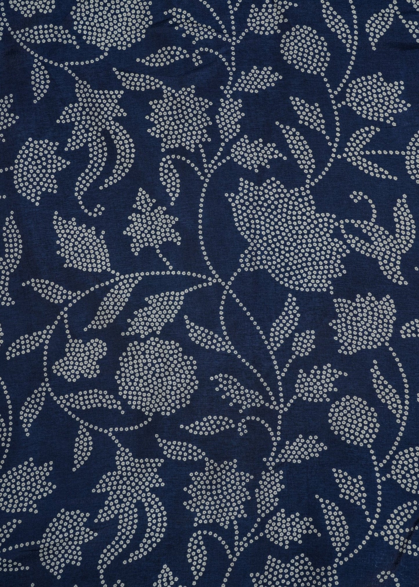 Unisex Navy Blue Printed Pure Russian Silk Kurta Fabric & White Pure Cotton Pyjama Fabric (2.5 Meters)