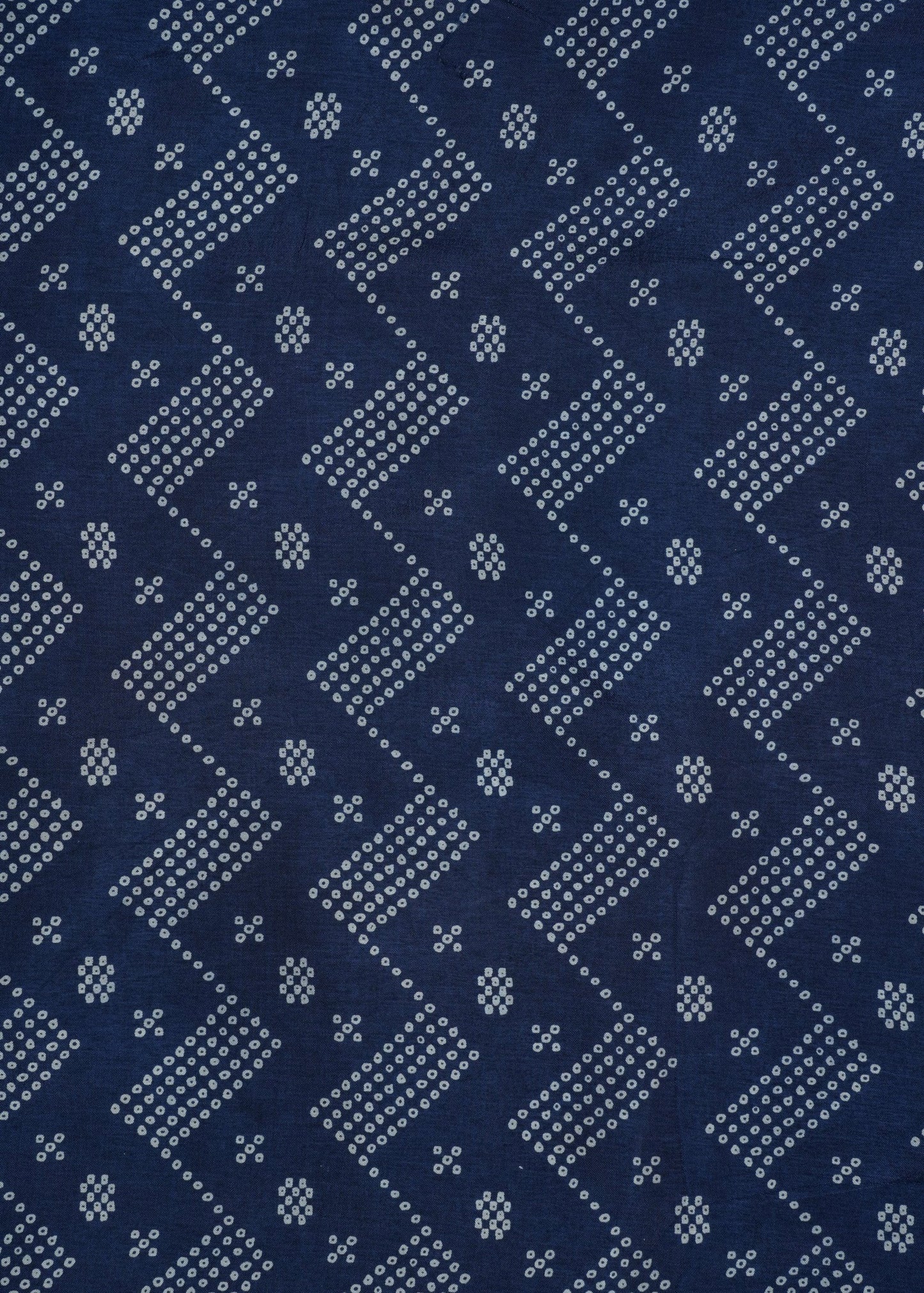 Dark Blue Chevron Pure Russian Silk Printed Fabric