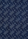 Dark Blue Chevron Pure Russian Silk Printed Fabric