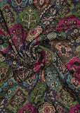 Multicolour Ikkat Patola Printed Pure Chinon Printed Fabric