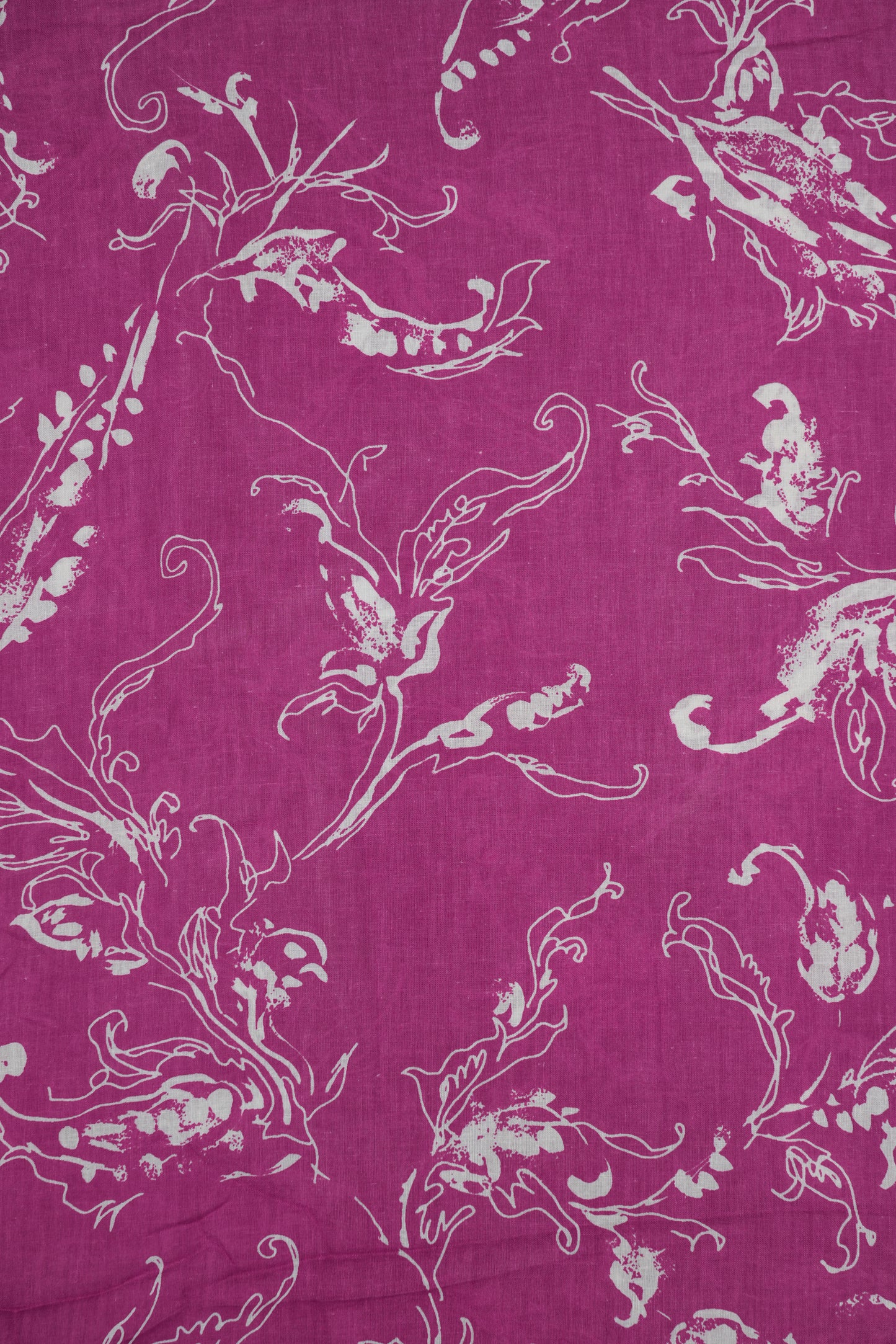 Magenta & White Color Abstract Printed Pure Cotton Fabric