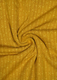 Mustard Yellow & White Stripes Handloom Pure Cotton Printed Fabric