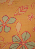 Mustard Yellow & Green Bandhani Floral Pure Handloom Cotton Printed Fabric (Width 58 Inches)