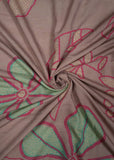 Bronze & Green Bandhani Floral Printed Pure Handloom Cotton Fabric (Width 58 Inches)