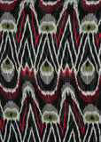 Jade Black & Multicolour Ikkat Printed Pure Chinon Fabric