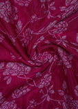 Crimson Red Color Egyptian Floral Printed Pure Chinon Fabric