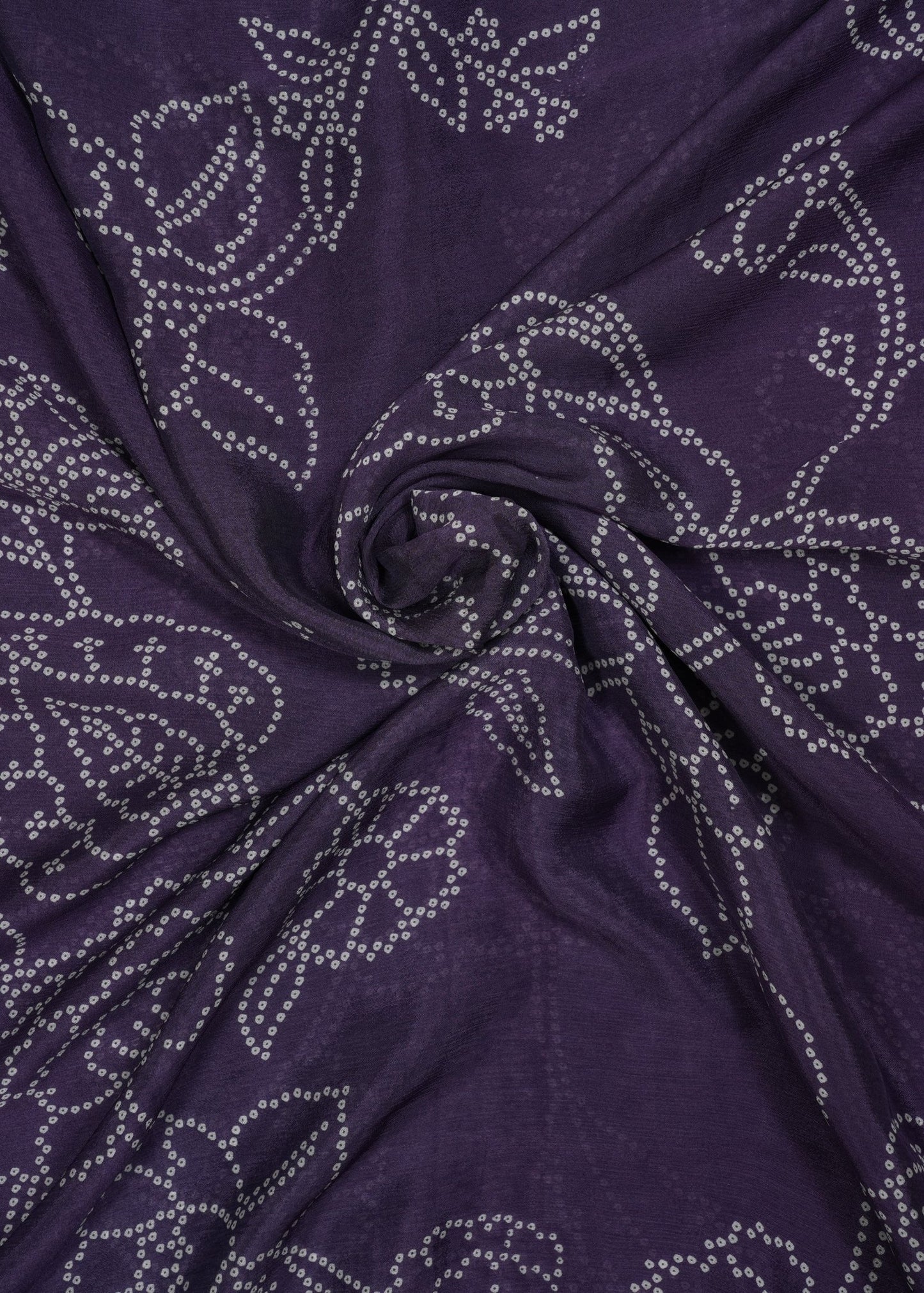 Purple Leheriya Bandhani Printed Pure Chinon Fabric