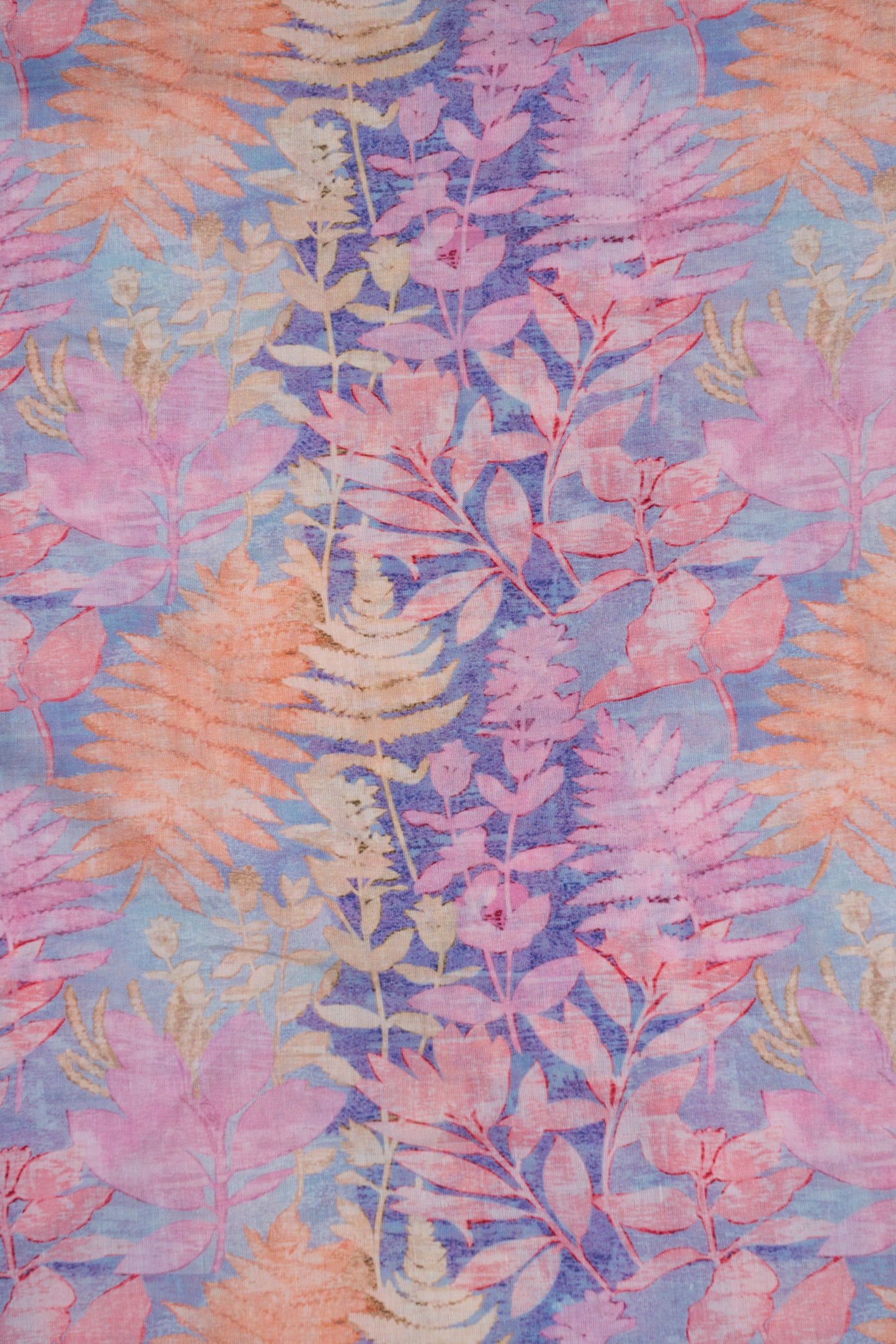 Multicolor Leaf Printed Pure Cotton Fabric (Width 44 Inches)