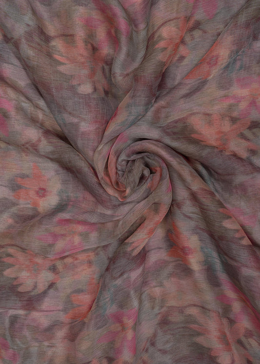 Colorful Floral Pure Chiffon Printed Fabric