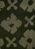 Dark Olive Green Color Floral Printed Pure Chinon Fabric