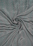 Gray Stripes Digital Printed Pure Natural Crepe Fabric (Width 44 Inches)