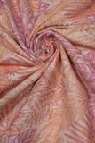 Light Orange Autumn Fern Whisper Printed Pure Cotton Fabric (Width 44 Inches)