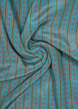 Multicolor Bandhani Stripes Pure Natural Crepe Printed Fabric (Width 44 Inches)