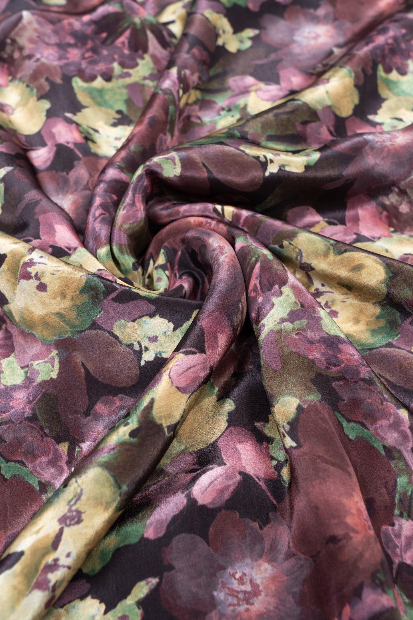 Pastel Bloom Fusion Floral Printed Pure Natural Crepe Fabric (Width 44 Inches)