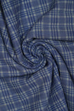 Blue Mini Checks Pure Handloom Cotton Shirting Fabric (Width 44 Inches)