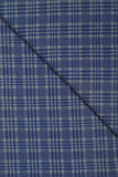 Blue Mini Checks Pure Handloom Cotton Shirting Fabric (Width 44 Inches)