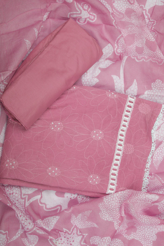 Peach Blossom Embroidered Suit Set