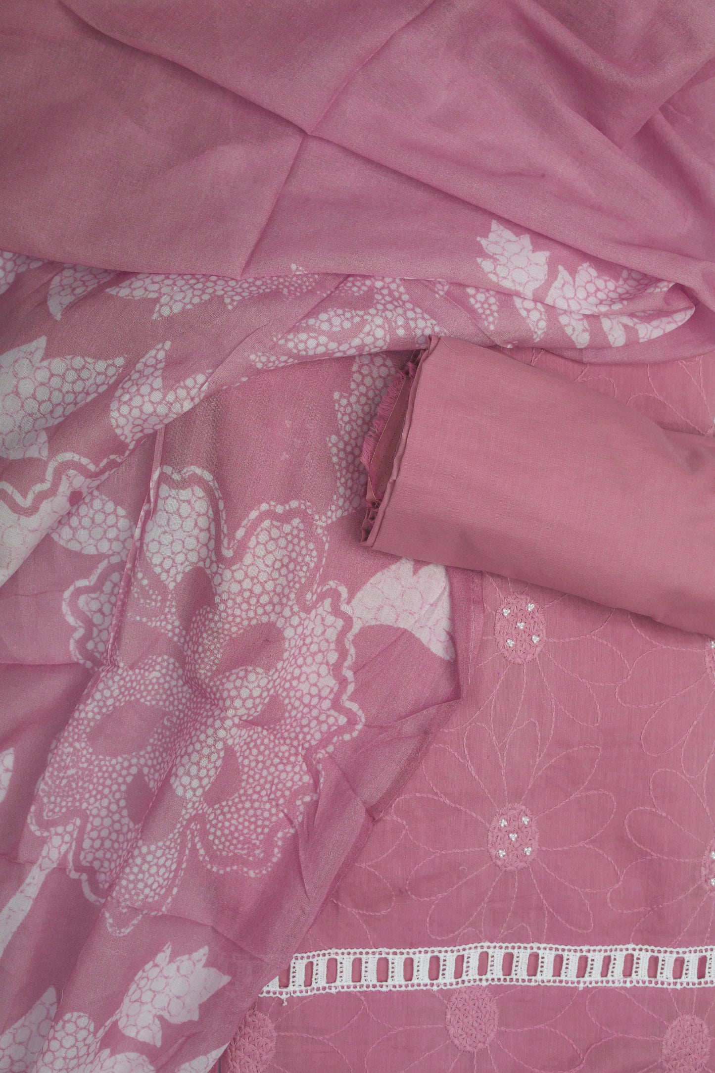 Peach Blossom Embroidered Suit Set
