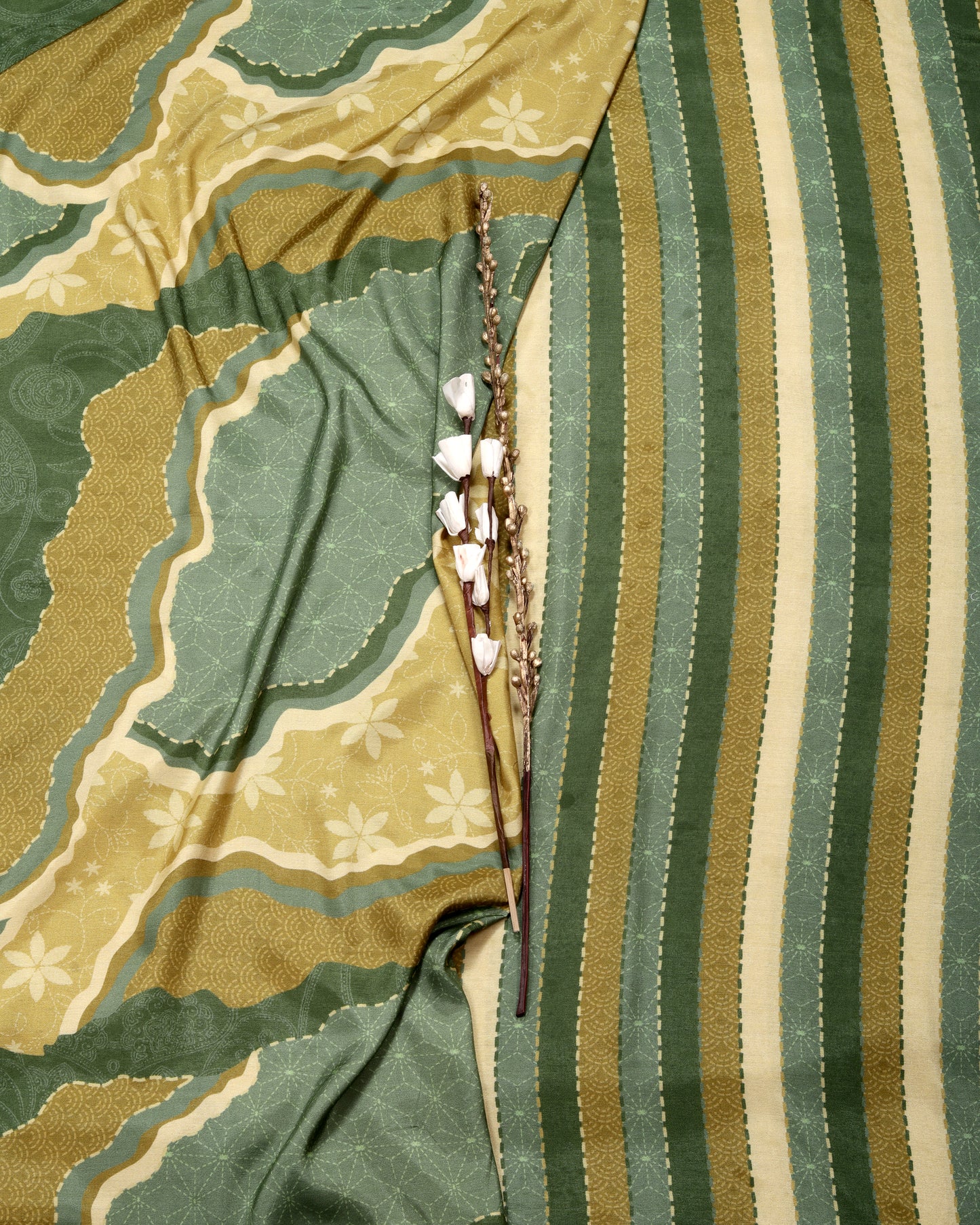 Artisan Heritage Print Muslin Top Bottom Set  (Top & Bottom 2.5 Meters Each)