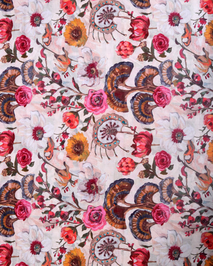 Premium Handpicked Printed Cotton Fabric Set (Top & Bottom: 2.5 Meters Each)