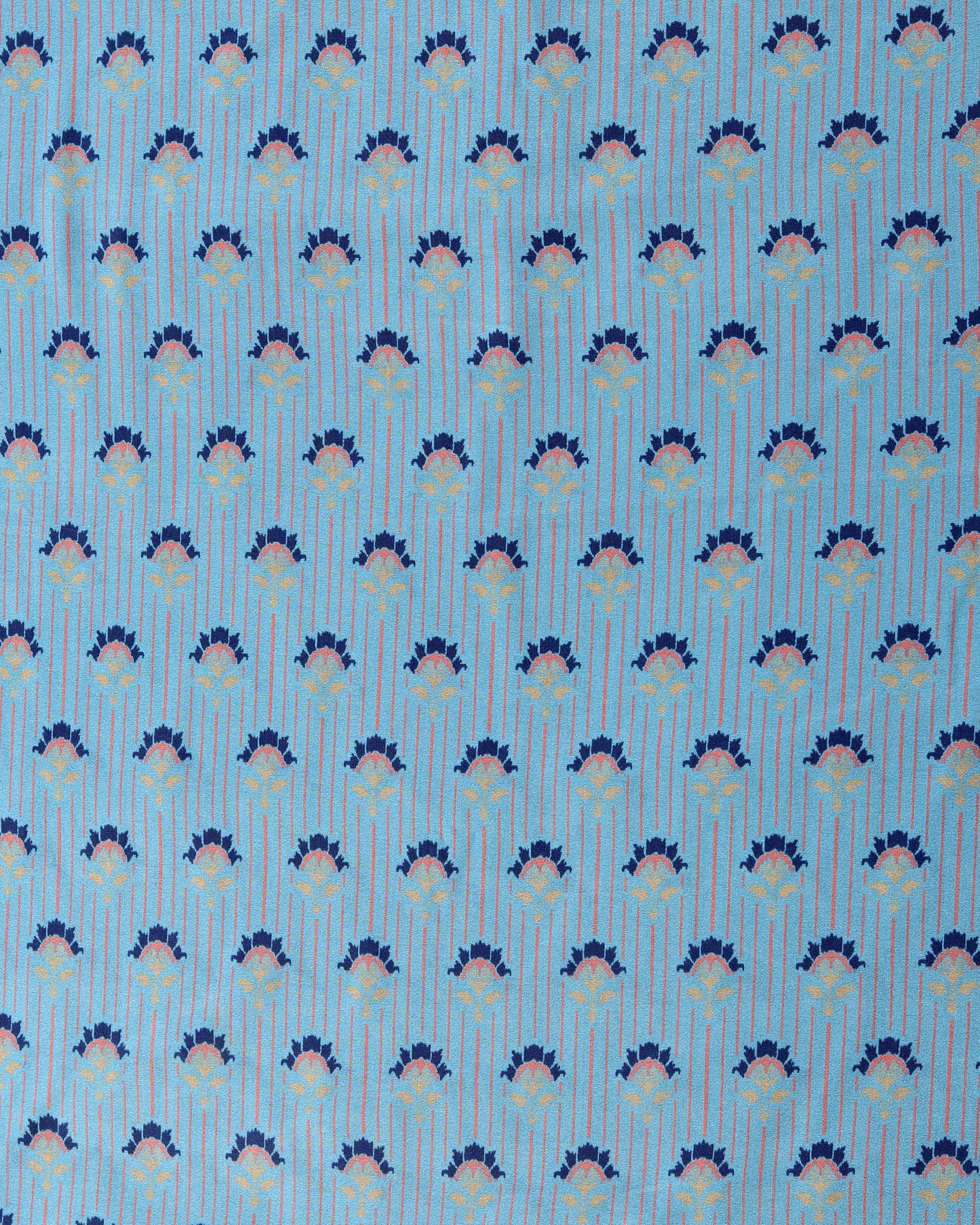 Sky Blue Abstract & Motif Muslin Printed Combo Set ( Top & Bottom 2.5 Meters Each)