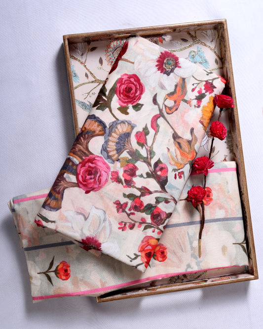 Premium Handpicked Printed Cotton Fabric Set (Top & Bottom: 2.5 Meters Each)