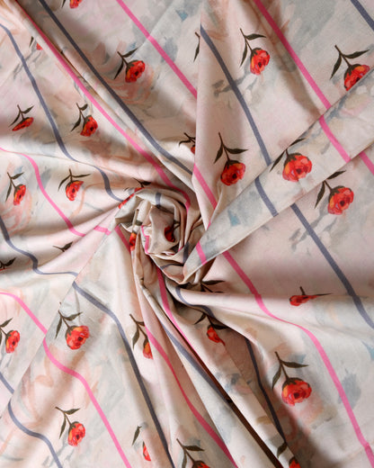 Premium Handpicked Printed Cotton Fabric Set (Top & Bottom: 2.5 Meters Each)