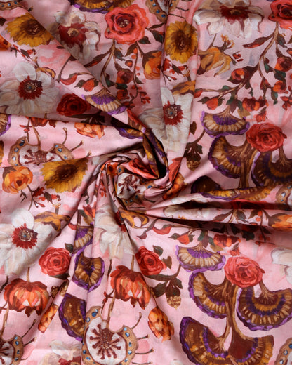 Premium Handpicked Printed Cotton Fabric Set (Top & Bottom: 2.5 Meters Each)
