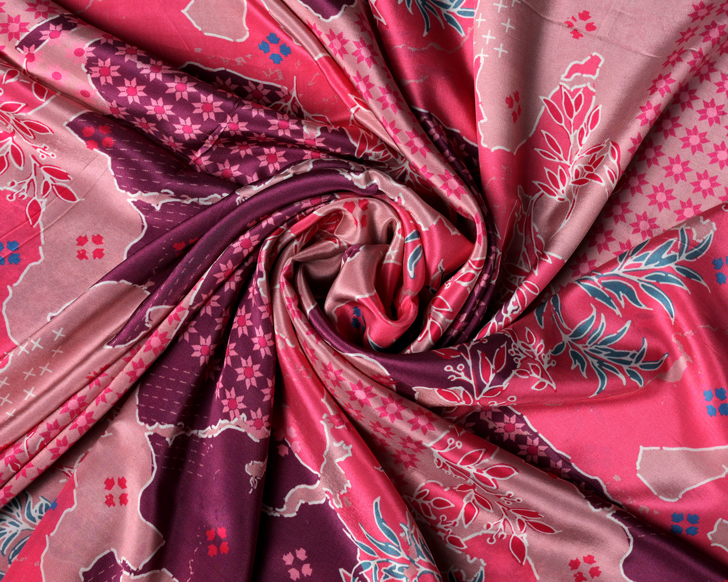 Subtle Peach Tones With Artistic Flair Natural Crepe Combo Set ( Top & Bottom 2.5 Meters Each)